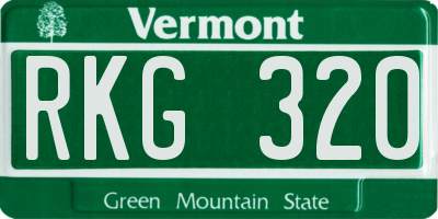 VT license plate RKG320