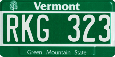 VT license plate RKG323