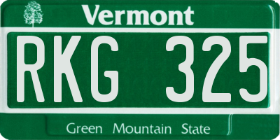 VT license plate RKG325