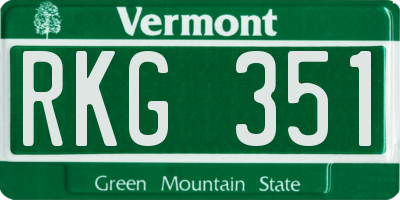 VT license plate RKG351