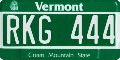 VT license plate RKG444