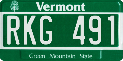 VT license plate RKG491