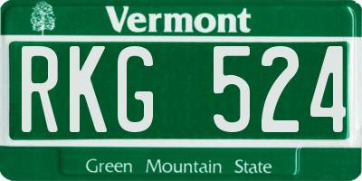 VT license plate RKG524
