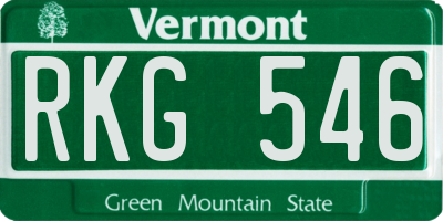 VT license plate RKG546