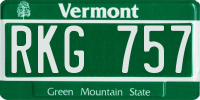 VT license plate RKG757