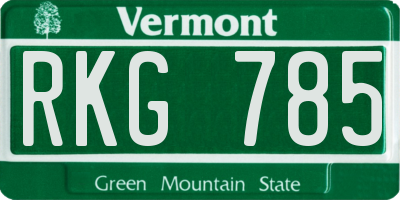 VT license plate RKG785