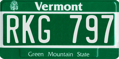 VT license plate RKG797