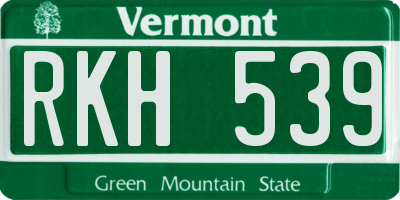 VT license plate RKH539