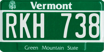 VT license plate RKH738
