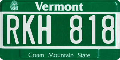 VT license plate RKH818