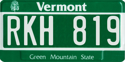 VT license plate RKH819