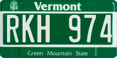 VT license plate RKH974