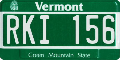 VT license plate RKI156
