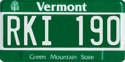 VT license plate RKI190