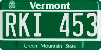 VT license plate RKI453
