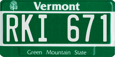 VT license plate RKI671