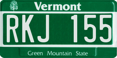 VT license plate RKJ155