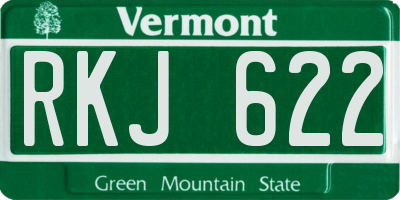 VT license plate RKJ622