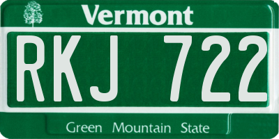 VT license plate RKJ722