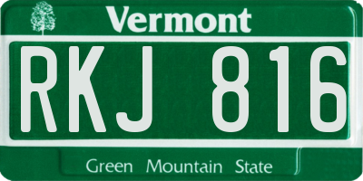 VT license plate RKJ816