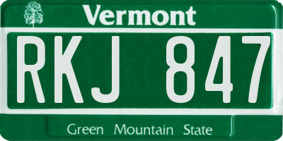 VT license plate RKJ847