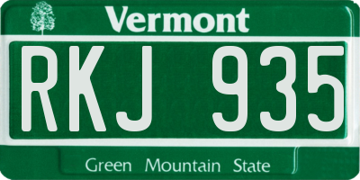 VT license plate RKJ935