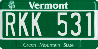 VT license plate RKK531