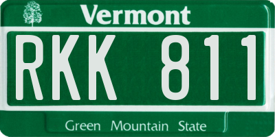 VT license plate RKK811