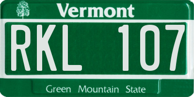 VT license plate RKL107