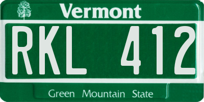 VT license plate RKL412