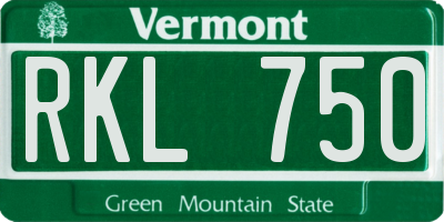 VT license plate RKL750