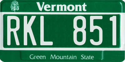 VT license plate RKL851