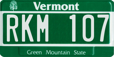 VT license plate RKM107