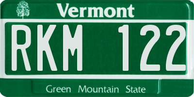 VT license plate RKM122
