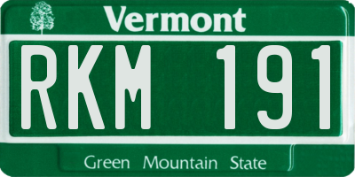 VT license plate RKM191
