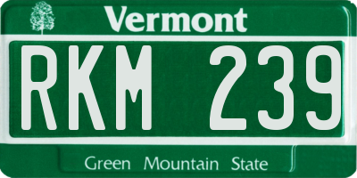 VT license plate RKM239
