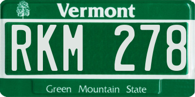 VT license plate RKM278