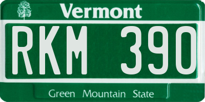 VT license plate RKM390