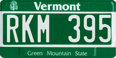 VT license plate RKM395