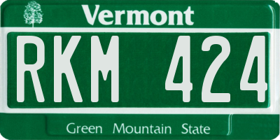 VT license plate RKM424