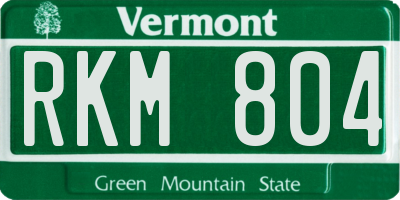 VT license plate RKM804