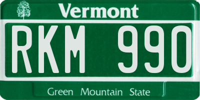 VT license plate RKM990