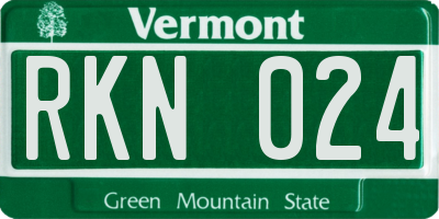 VT license plate RKN024