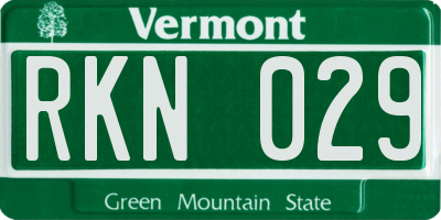 VT license plate RKN029