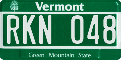 VT license plate RKN048