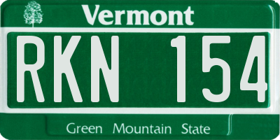 VT license plate RKN154
