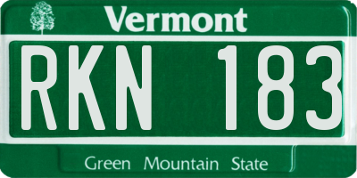 VT license plate RKN183