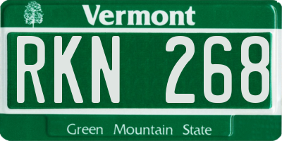 VT license plate RKN268