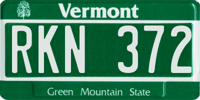 VT license plate RKN372