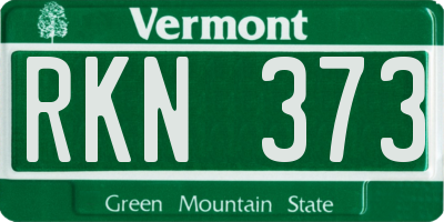 VT license plate RKN373